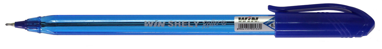 Ручка масляна WIN (SHELLY), чорнила сині, трикутна форма